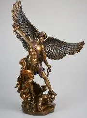 Religious Statue of Saint Michael the Archangel in Bronze – 37 cm