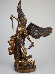 Religious Statue of Saint Michael the Archangel in Bronze – 37 cm
