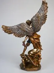 Religious Statue of Saint Michael the Archangel in Bronze – 37 cm