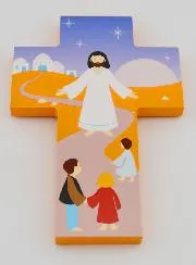 Wooden Children’s Cross – Jesus and the Children