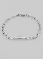 Rhodium-Plated Silver Christening Bracelet – 18cm
