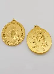 Miraculous Medal in Golden Stainless Steel – 40mm