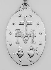 Silvery Miraculous Medal with Necklace - 40mm