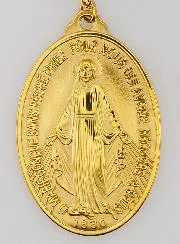 Golden Miraculous Medal with Necklace – 22mm