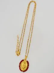 Miraculous Medal Necklace – Red Beads