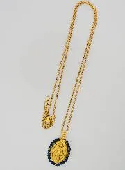 Miraculous Medal Necklace – Dark Blue Beads