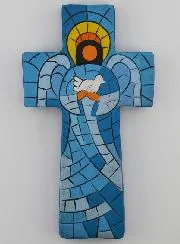 Ceramic Cross Angel of Peace – 15cm