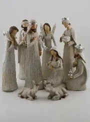 Complete Christmas Nativity Scene with 11 Figures