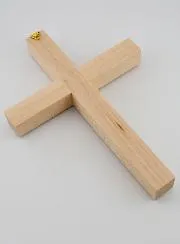 Maple Crucifix with a Silver Finish – 20cm