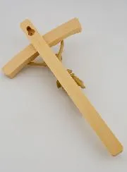 Curved Natural Linden Wood Crucifix – 22cm