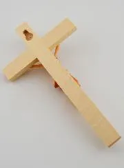 Linden Wood Crucifix and Christ with a Red Cloth – 18cm