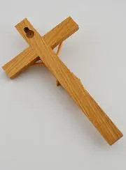 Linden Wood Crucifix and Christ with a Blue Cloth – 18cm