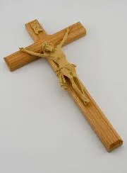 Natural Oak Crucifix with Christ - 22cm