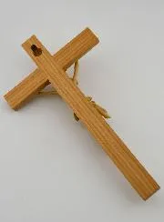 Natural Oak Crucifix with Christ - 22cm