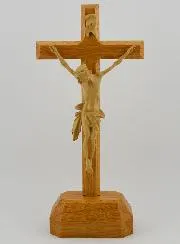 Oak Crucifix on a Base – 22cm