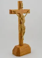 Oak Crucifix on a Base – 22cm