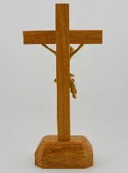 Oak Crucifix on a Base – 22cm