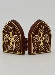 Mini Diptych Icon – Our Lady of Lourdes and the Miraculous Virgin Mary