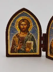 Small Diptych Icon – Christ Pantocrator and Our Lady of Vladimir