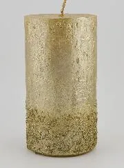 Tabletop Candle with Relief – Champagne