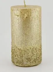 Christmas Candle with Relief – Champagne