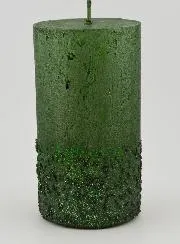 Christmas Candle with Relief – Fir Green