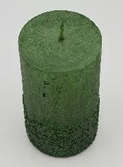 Christmas Candle with Relief – Fir Green