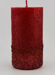 Tabletop Candle with Relief – Red
