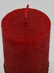 Tabletop Candle with Relief – Red