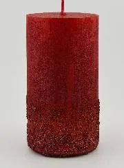 Christmas Candle with Relief – Red