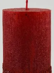Christmas Candle with Relief – Red