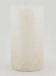 Christmas Candle with Relief – Pearlescent White