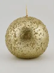 Glitter Ball Tabletop Candle – Champagne