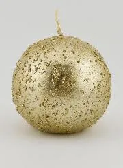 Glittery Christmas Ball Candle – Champagne