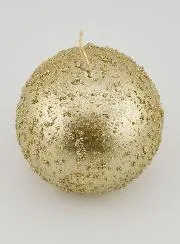 Glittery Christmas Ball Candle – Champagne