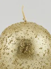 Glittery Christmas Ball Candle – Champagne