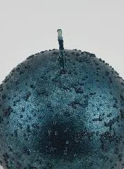 Glittery Christmas Ball Candle – Blue-Green