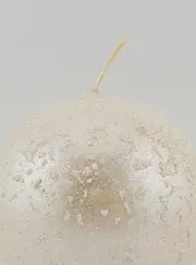 Glittery Sphere Tabletop Candle – Pearl White