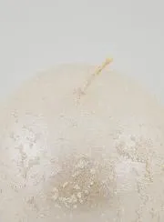 Glittery Sphere Tabletop Candle – Pearl White