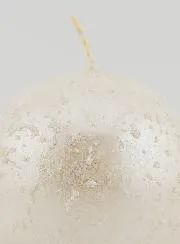 Glittery Christmas Ball Candle – Pearl White