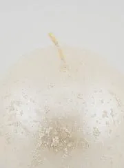 Glittery Christmas Ball Candle – Pearl White
