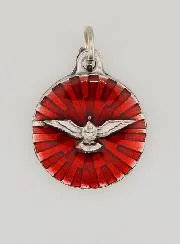 Medal of the Holy Spirit with Red Enamel – 18 mm