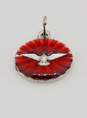 Medal of the Holy Spirit with Red Enamel – 18 mm