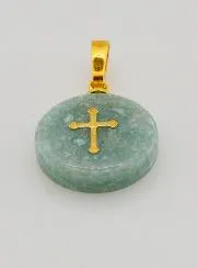 Medal with Cross – Blue Green