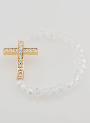 Bracelet with Cross and Diamonds