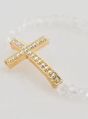 Bracelet with Cross and Diamonds