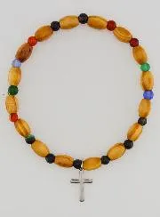 Bracelet with Cross – Agate and Wood