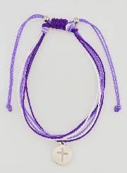 Bracelet with Cross - Purple