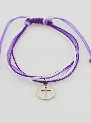 Bracelet with Cross - Purple