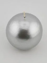 Round Decorative Candle 8cm – Silver